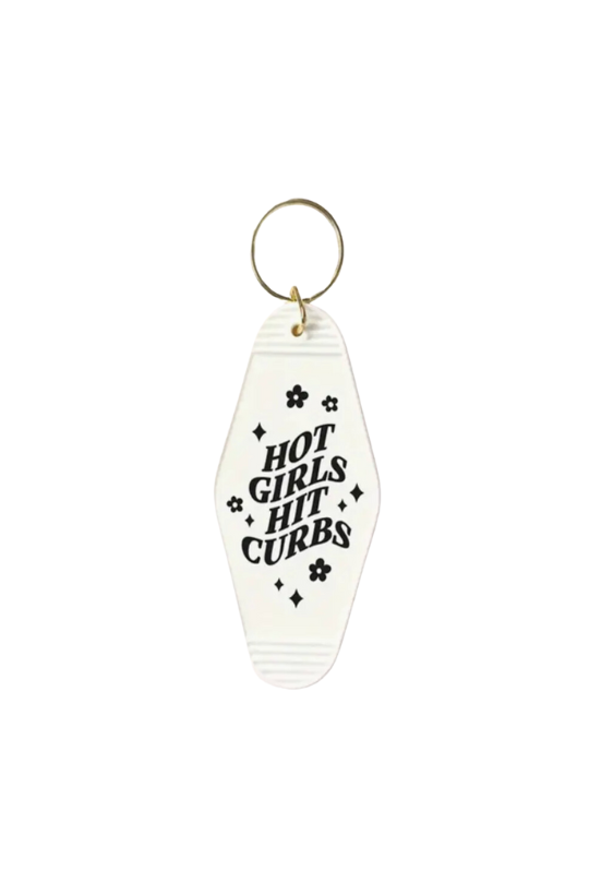 Hot Girls Hit Curbs Keychain